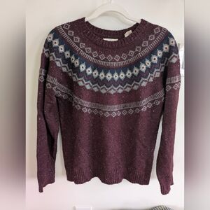 Weatherproof Vintage Maroon Fair Isle Sweater